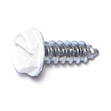 Midwest Fastener Sheet Metal Screw, #7 x 1/2 in, Zinc Plated Steel Flange Hex Head Slotted Drive, 1827 PK 56109